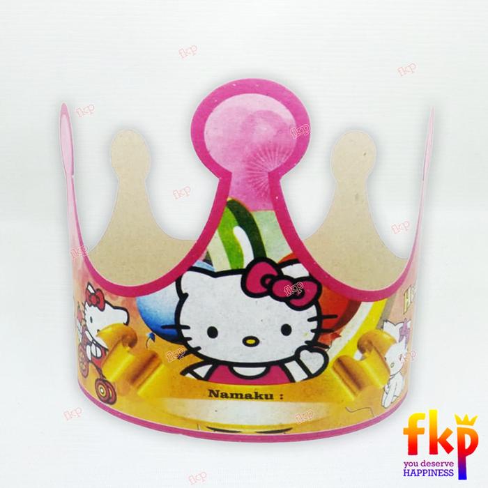 Gambar Topi Ulang Tahun Anak/ Topi Mahkota Kertas Karakter/ Topi Ultah Kartun - Hellokitty dari FKP Store undefined Tokopedia