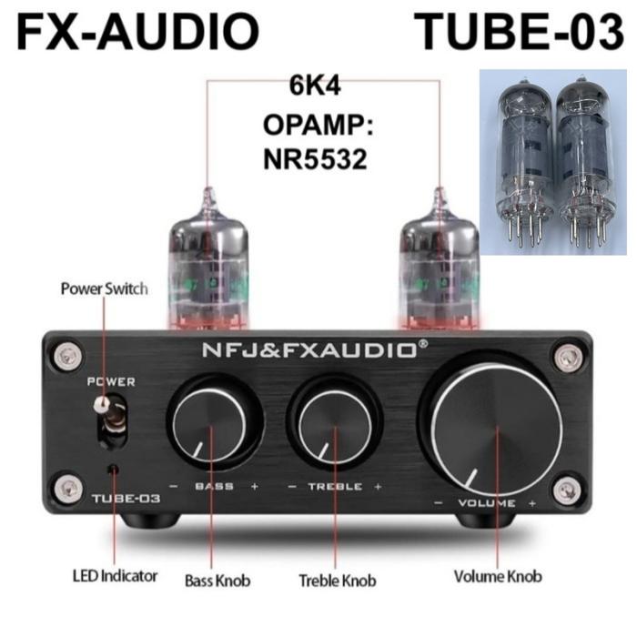 Gambar FX-AUDIO Tube-03 Vacuum Tube Pre-Amplifier HiFi Audio - BLACK 6K4 dari Pro-X Technology undefined Tokopedia