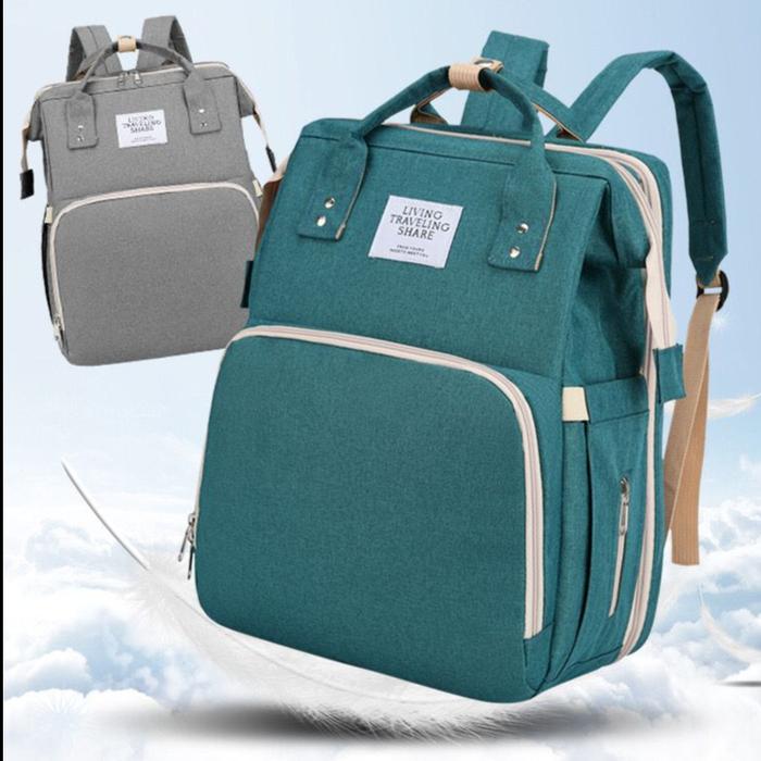 Gambar Tas Ransel Kasur Ranjang Lipat Bayi Diaper Bag Tas Perlengkapan Bayi - Hijau dari RUMA Warehouse undefined Tokopedia