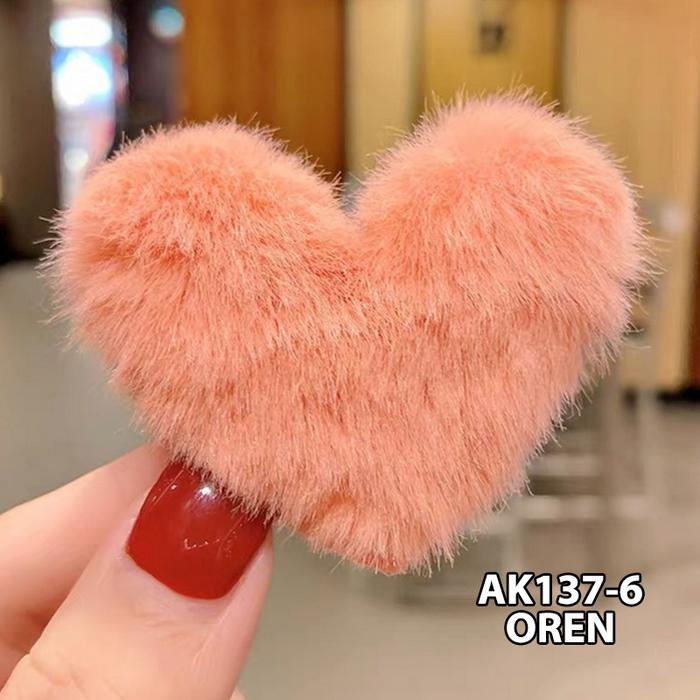 Gambar Jepit Rambut Korea Anak Perempuan Lucu Motif Love Bulu Aksesoris AK137 - AK137-6 OREN dari NOMIDE STORE undefined Tokopedia