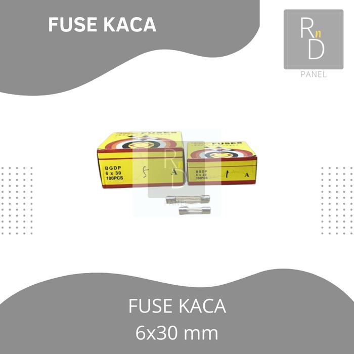 Gambar FUSE KACA / FUSE GLASS 6X30mm FUSE 0.5A / FUSE 1A / FUSE 2A / FUSE 3A - 0.5 AMPERE dari RnD PANEL undefined Tokopedia
