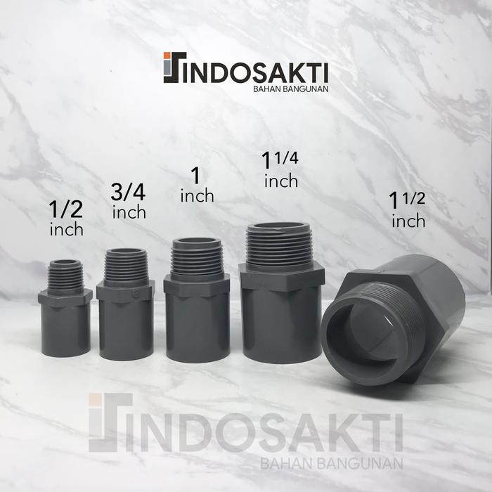 Gambar Sambungan Pipa PVC Rucika AW Sok Drat Lurus Tee Knee Elbow 1/2, 3/4, 1 - SDL 1 1/4 dari Indosakti Bahan Bangunan undefined Tokopedia