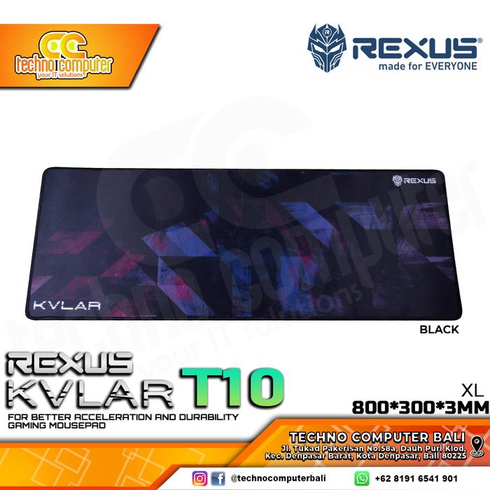 Gambar Rexus Mousepad Gaming Kvlar T10 Speed Edition XL - Hitam dari Techno Computer Bali undefined Tokopedia