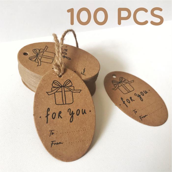 Gambar Gift For You Hangtag / Gift For You Card Paper Kraft [1 pack isi 100pc - 100 pcs dari paperus-id undefined Tokopedia