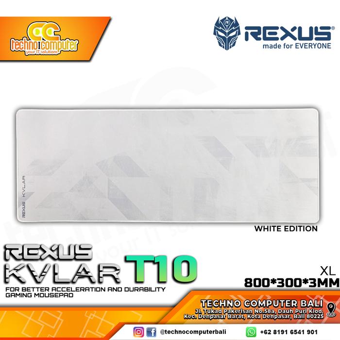 Gambar Rexus Mousepad Gaming Kvlar T10 Speed Edition XL - Putih dari Techno Computer Bali undefined Tokopedia