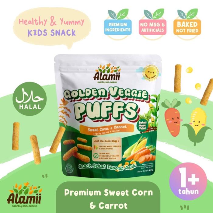 Gambar ALAMII Puffs Snack Bayi / Anak Sehat Bergizi Mulai Usia 1 Tahun + - Golden Vegie dari mamistand undefined Tokopedia