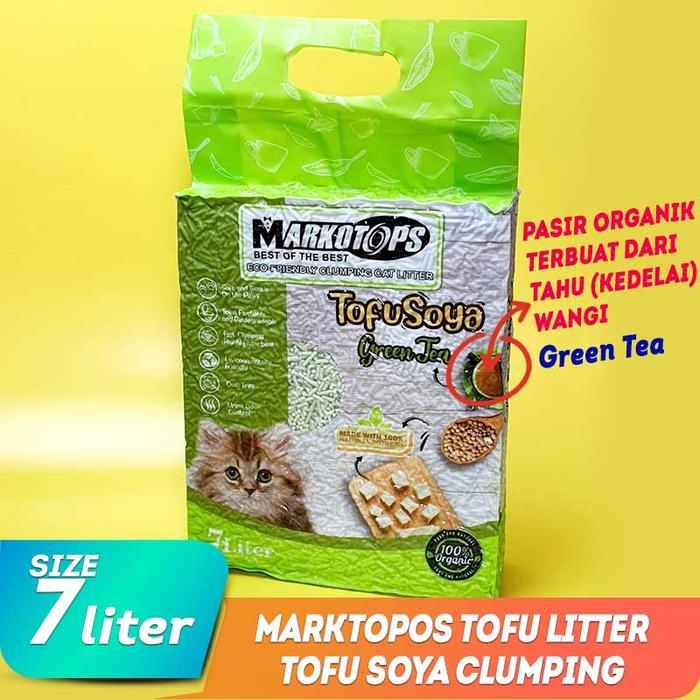 Gambar Pasir Kucing Markotop Tofu Soya 7L Markotops Cat Litter - green tea dari Petosop Ps undefined Tokopedia