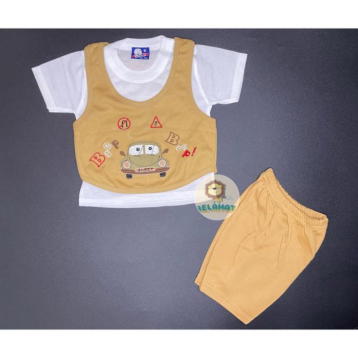 Gambar Setelan Baju Anak Pendek 3 In 1 Makayla Motif Car Usia 6 12 Bulan - Coklat Muda dari Relahati Koleksi undefined Tokopedia