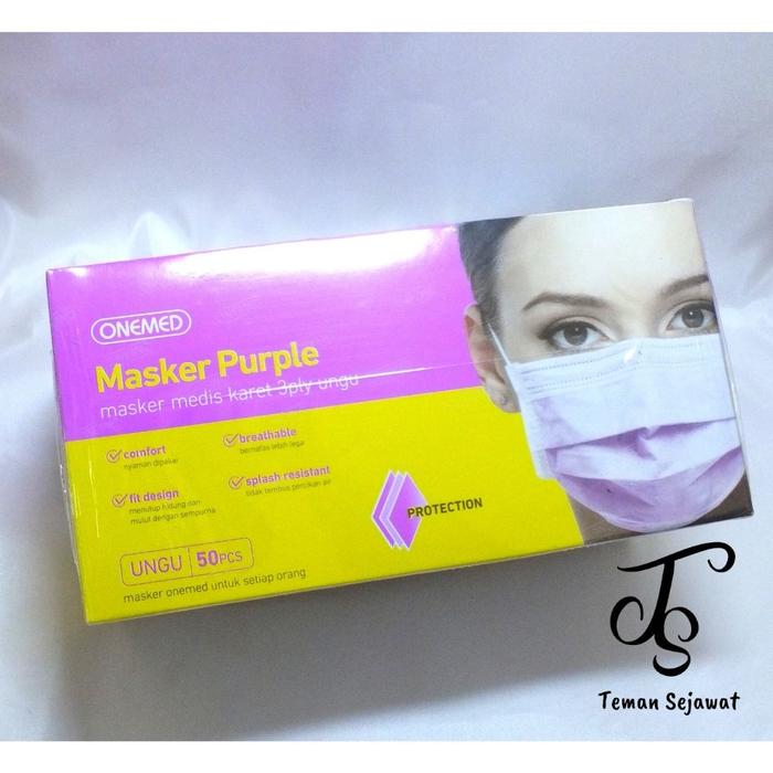 Gambar ONEMED MASKER MEDIS 3 PLY EARLOOP - Ungu dari TS Medika Indonesia undefined Tokopedia
