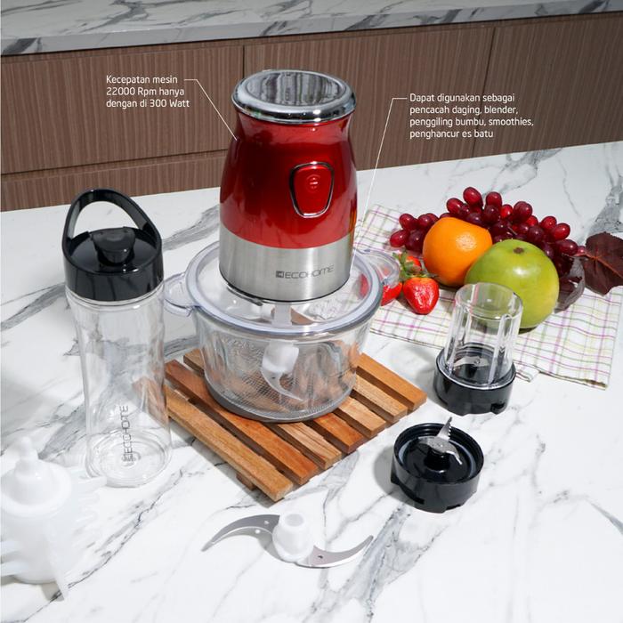 Gambar Ecohome Chopper Food Processor 6 in 1 EFP 333 Blender Multi Fungsi EFP - Merah dari Violet Superstore undefined Tokopedia