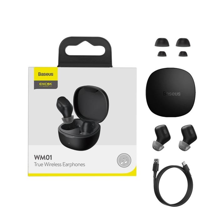 BASEUS Encok True Wireless Earphones WM01 NGWM01 Hitam
