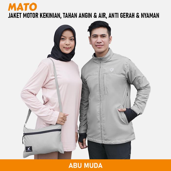Gambar MATO - JAKET MOTOR KEKINIAN - TAHAN ANGIN & AIR - ANTI GERAH - BISA BE - Abu Muda, S dari Rumah Komunitas undefined Tokopedia