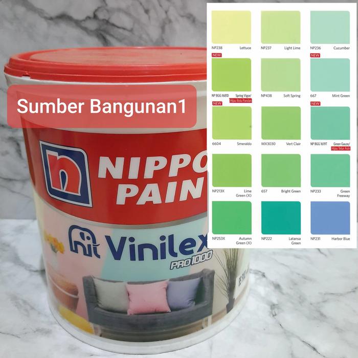 Gambar Cat Tembok vinilex pro 1000 hijau muda tua tosca dinding dalam nippon dari Sumber.bangunan1 undefined Tokopedia