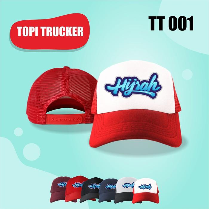 Gambar Topi Trucker Jala Hijrah Pria Wanita Topi Jaring Trucker Cap Original - Merah Putih dari LUNGSETKUN undefined Tokopedia