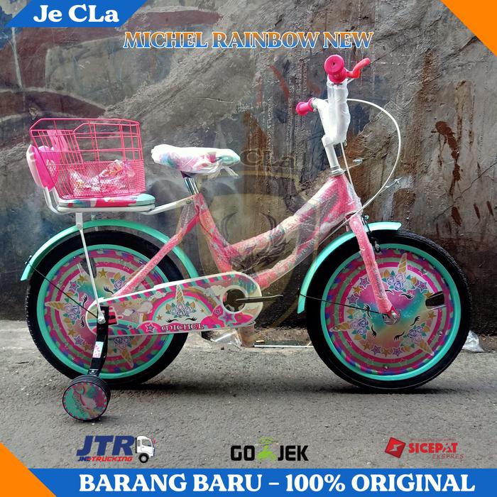 Gambar Sepeda Anak Perempuan 12 16 18 Inch MICHEL RAINBOW NEW Usia 2-8 Tahun - Pink Biru, 16 dari Je CLa undefined 5 Tokopedia