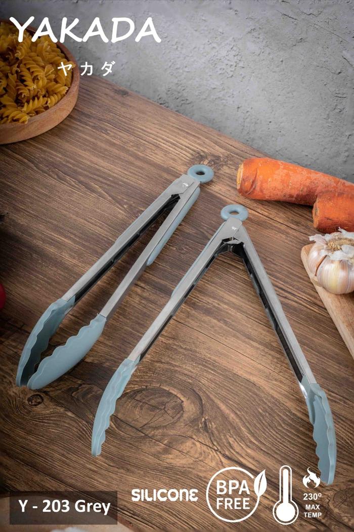 Gambar Spatula Kitchen Utensils Anti Leleh Double Silicone Y-203 Gagang Kayu - I FOODTONG 26CM dari Ollahomeliving undefined Tokopedia