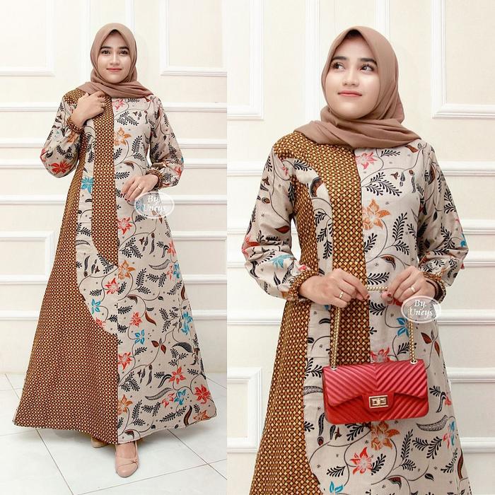 Gambar GAMIS KOMBINASI BATIK TERLARIS-GAMIS STANDAR DAN JUMBO-COD - MOTIF1, XXX dari BATIK LINGGIS undefined Tokopedia