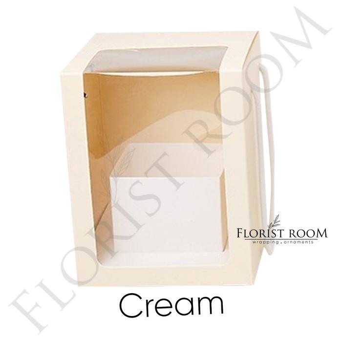 Gambar Opp Window Flower Box - Box Bunga - Cream dari Florist Room undefined Tokopedia