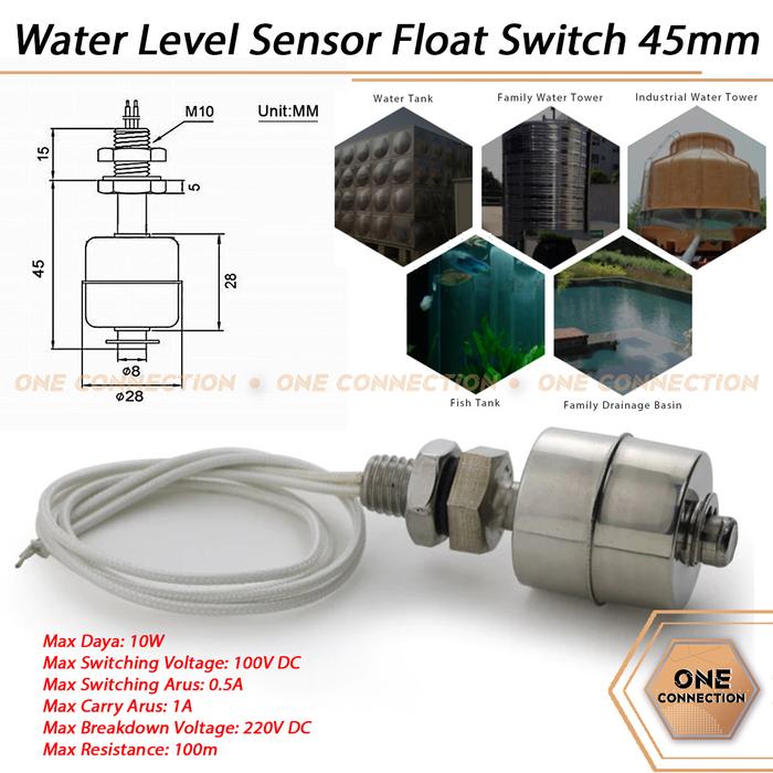 Jual Stainless Steel Water Level Sensor Float Switch 45mm - Jakarta ...