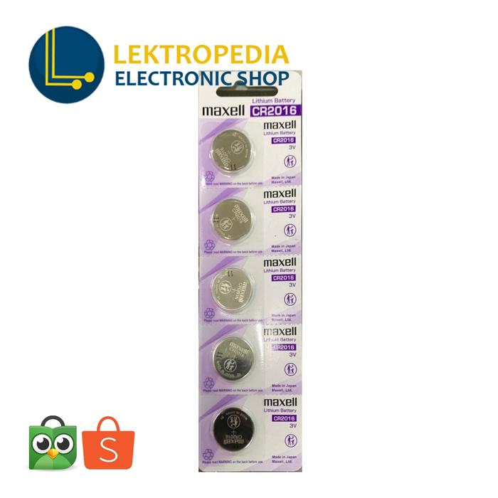 Gambar Baterai CR2016 3v Maxell Asli Ori Lithium Battery Remot Kancing 2016 dari Lektropedia undefined Tokopedia
