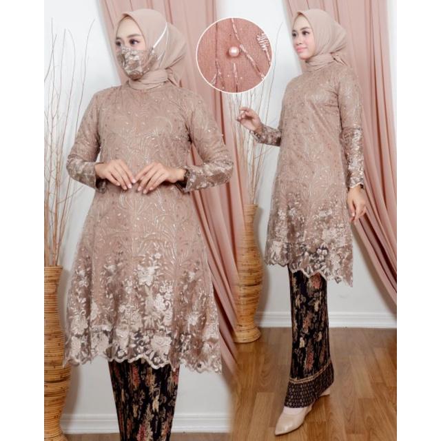 Gambar kebaya tunik busui diajeng kebaya tunik kebaya modern - mocca, L dari towosolshop undefined Tokopedia