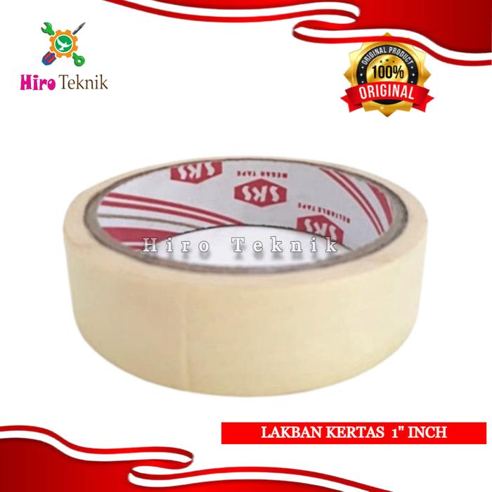 Gambar LAKBAN KERTAS 1" INCH & 2" INCH MASKING TAPE ISOLASI KERTAS - 1 INCH dari Hiro Teknik ID undefined Tokopedia
