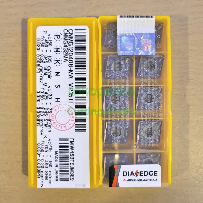 Gambar INSERT CNMG 120408 VP15TF CNMG 120408 MITSUBISHI ORIGINAL PAHAT BUBUT dari Cutting-Toolls undefined Tokopedia