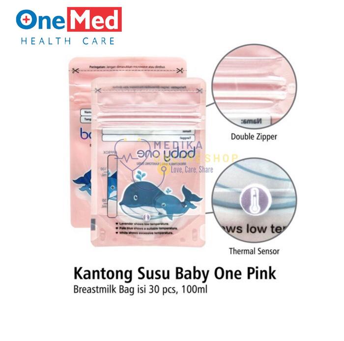 Gambar Kantong ASI Breastmilk Bag 100ml Box 30pcs - OneMed - Pink dari Medika Onlineshop undefined Tokopedia