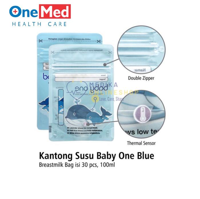 Gambar Kantong ASI Breastmilk Bag 100ml Box 30pcs - OneMed - Blue dari Medika Onlineshop undefined Tokopedia