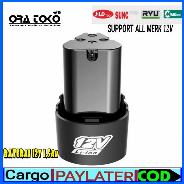 Gambar Battery Mesin Bor JLD Cordless Drill 12V bisa untuk nrt pro,xenon dll - JLD 12 dari ora toko undefined Tokopedia