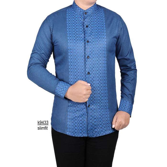 Gambar Baju Kemeja Koko Slimfit Pria Original t18o gosend instant - n01, M dari her+man onLine Shop undefined 5 Tokopedia
