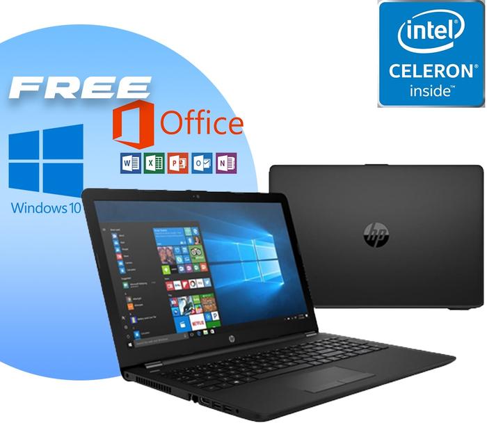 Jual LAPTOP HP INTEL CELERON RAM 8GB SSD 512GB FREE TAS Hitam