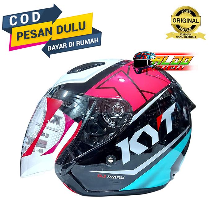 Gambar KYT DJ MARU MOTIF #17 BLACK AQUA FUXIA ORIGINAL HELM SNI TERMURAH - M dari aldohelm2 undefined Tokopedia