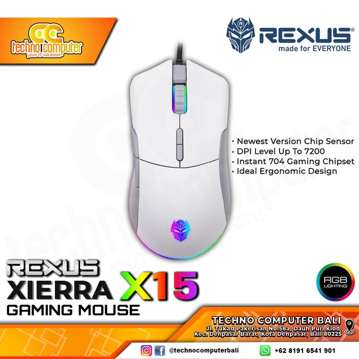 Gambar REXUS GAMING MOUSE XIERRA X15 - Putih dari Techno Computer Bali undefined Tokopedia