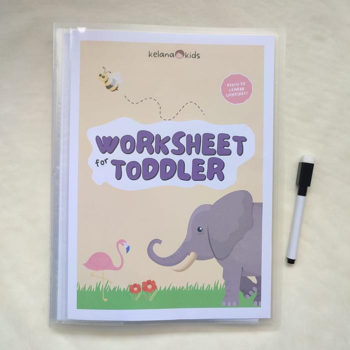 Gambar Worksheet for Toddler lembar kerja Anak preschool usia 3, 4, 5 tahun - + CH dan Spidol dari Kelanakids undefined Tokopedia