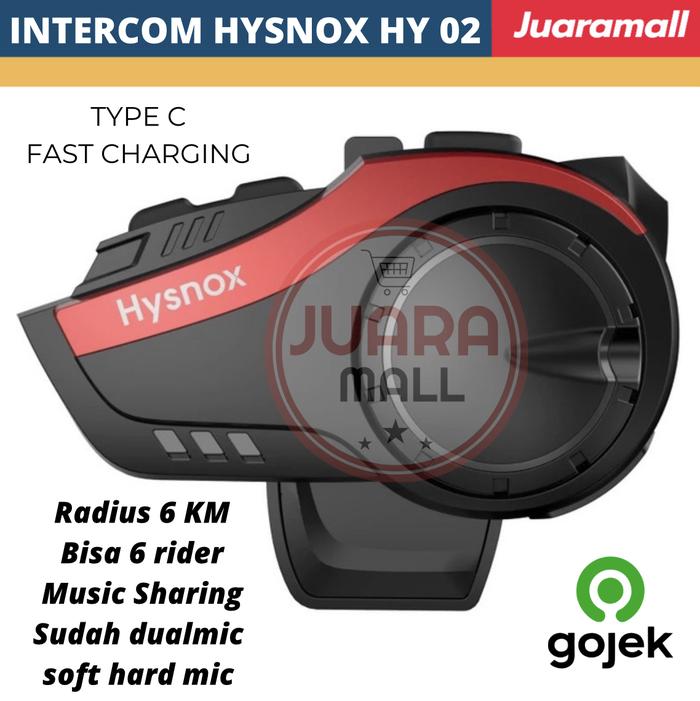 Gambar INTERCOM HYSNOX HY 02 BLUETOOTH HELM 6 PAIR 2KM MUSIC SHARING TYPE C dari Juaramall undefined Tokopedia
