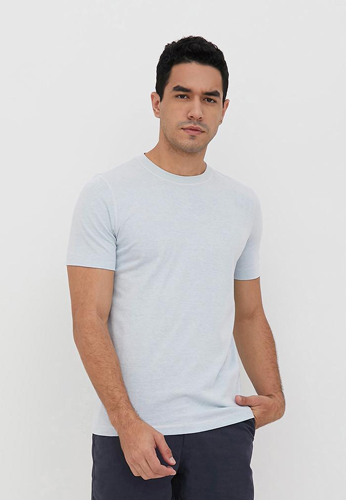 Gambar MEN'S TOP Kaos Lengan Pendek Pria Slim Fit AZORES - BLUE - BLUE, XXL dari Men's Top Official undefined Tokopedia