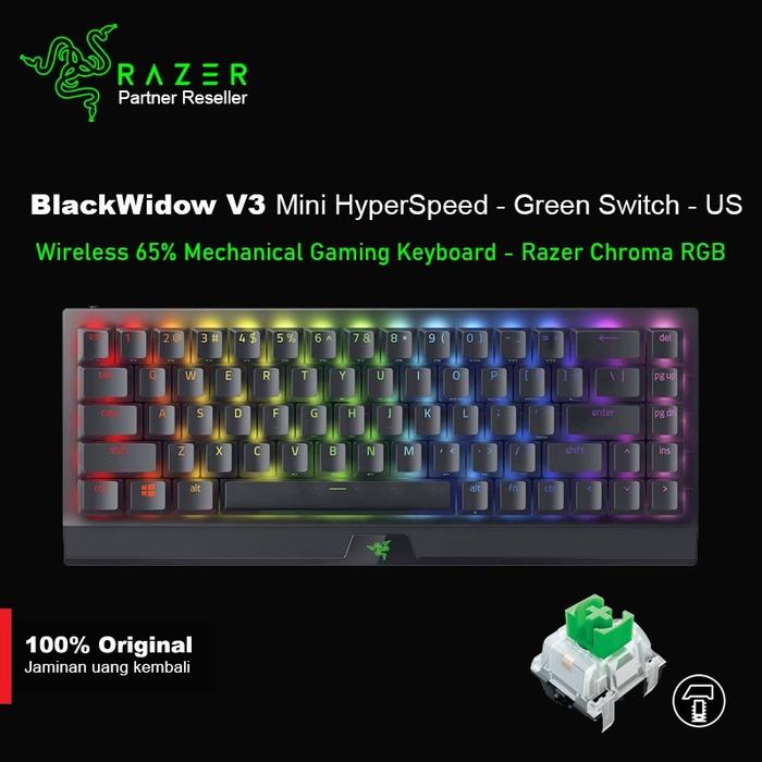 Gambar Razer BlackWidow V3 Mini Wireless HyperSpeed - Gaming Keyboard - Green dari JnJ Online undefined 2 Tokopedia