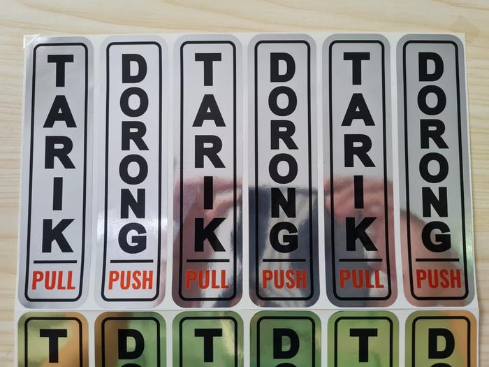 Gambar SIGN LABEL STICKER DORONG TARIK PINTU - DOOR SIGN PULL PUSH - TARIK - Silver Glossy, Tarik Saja dari KR World Official undefined Tokopedia