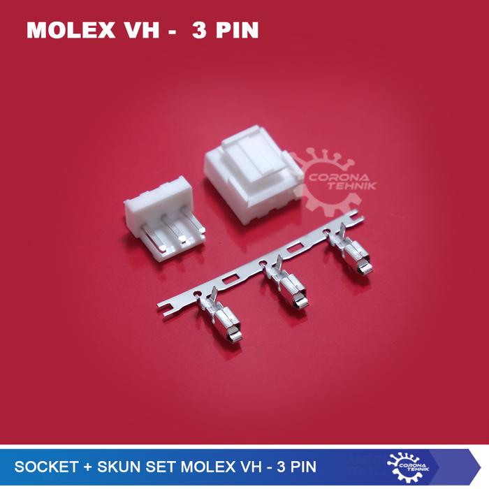 Gambar Socket + Skun Set Molex VH - 3 Pin dari Corona Tehnik undefined Tokopedia