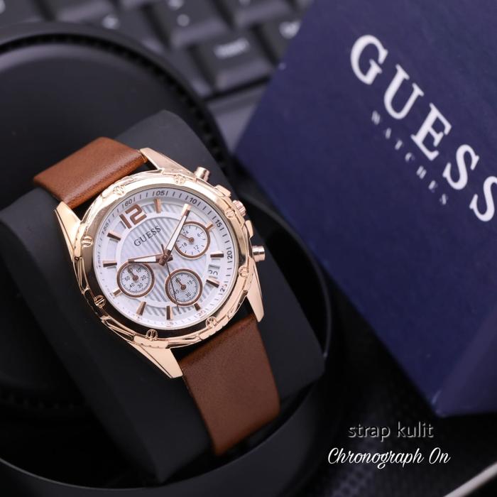 Gambar JAM tangan ques wanita ques fashion chrono aktif - brown dari neosantara jaya abadi undefined Tokopedia