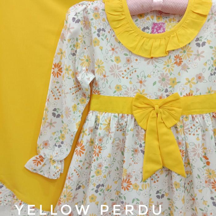 Gambar 3-7 Tahun Gamis Anak Perempuan 5 Tahun an - Baju Muslim Anak Perempuan - Yellow Perdu, L dari DressAnak-Perempuan undefined Tokopedia