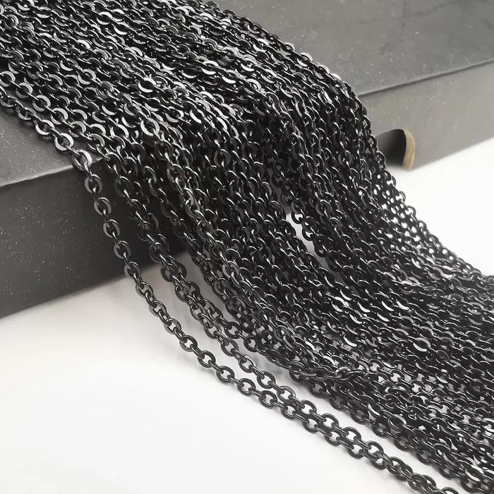 Gambar Rantai Nuri 0.7 mm Per meter Rantai Aksesoris - Black dari Tanjoeng id undefined Tokopedia