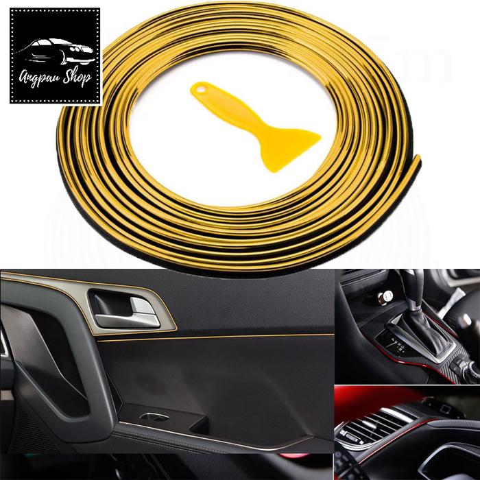 Gambar DEKORASI PANEL DASHBOARD LIST METALIK EMAS MERAH BIRU UNGU SILVER - EMAS dari Angpau Shop undefined Tokopedia