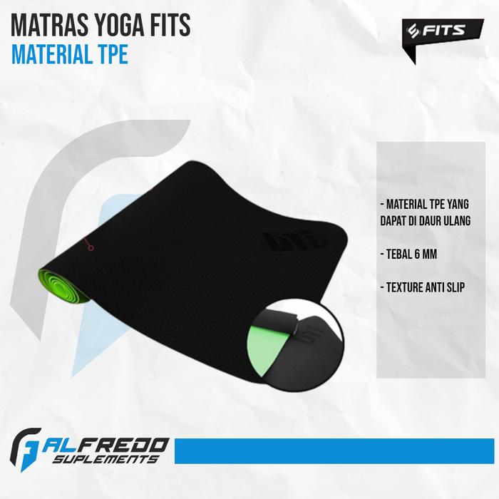 Gambar Matras FITS Bahan 100% TPE Anti Slip Yoga Mat Tebal Ringan - Ungu dari Alfredo Suplement undefined Tokopedia