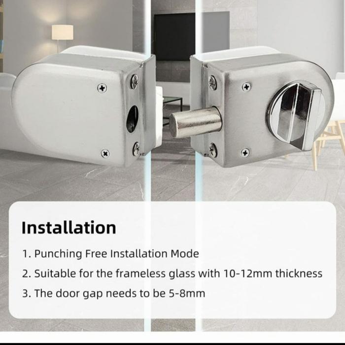 Gambar Grendel Pintu Kaca-Kaca Framless Starck Kunci Grendel Pintu Kaca - SN dari Kunci 9 Kenari undefined Tokopedia