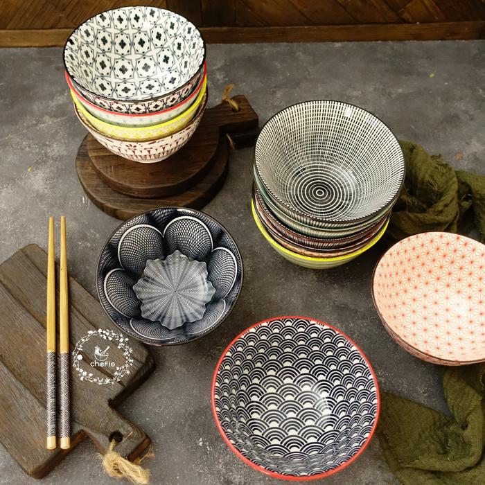 Gambar Chefio Mangkok Nasi Keramik Jepang Akira Series / Rice Miso Sop Bowl - Random dari Chefio Kitchenware undefined Tokopedia