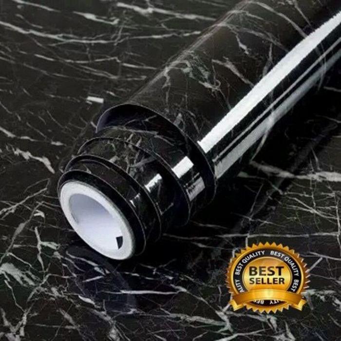 Gambar HPL STICKER / HPL MOTIF KAYU PELAPIS FURNITURE MEJA KAYU TRIPLEK PVC - MARMER HITAM dari M.A Sticker Art undefined Tokopedia