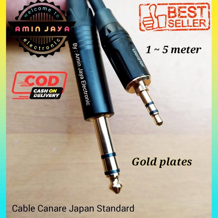Gambar Kabel aux berkualitas kabel jack 3,5 to 6,5 stereo - 1 METER dari Amin Jaya Electronic undefined Tokopedia