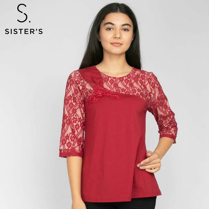 Gambar *Ready Stok* SISTER'S - Atasan Kaos S7234 (JS) - Marun, 5L dari Sisters Fashion Group undefined Tokopedia